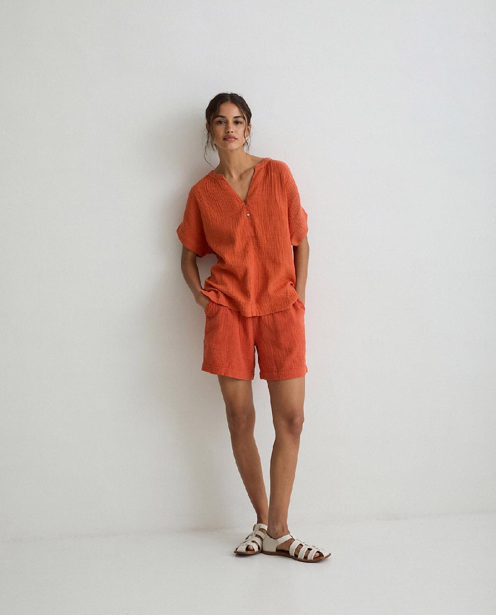 yerse Pantalones cortos 100% algodón naranja Envío gratis