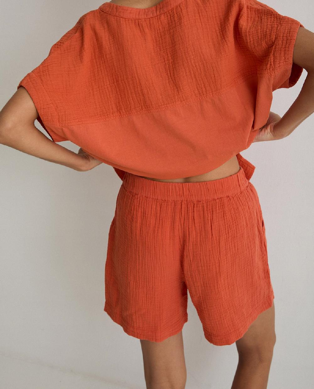 yerse Pantalones cortos 100% algodón naranja Envío gratis