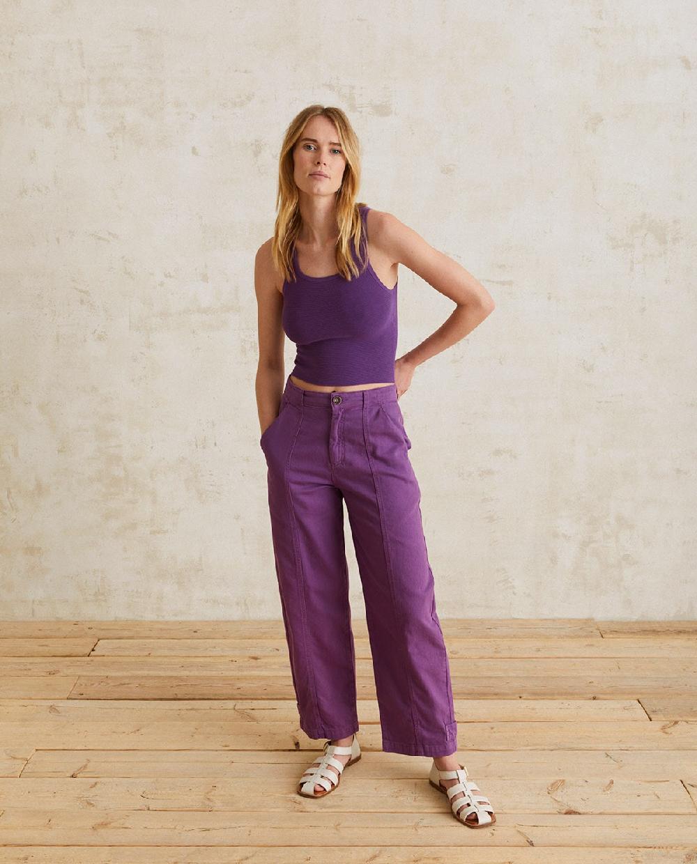 yerse Pantalón denim carrot lila