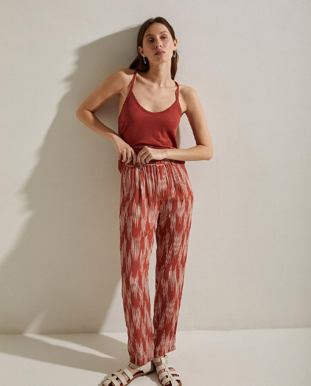 yerse Pantalón fluido estampado teja Oferta especial de fábrica