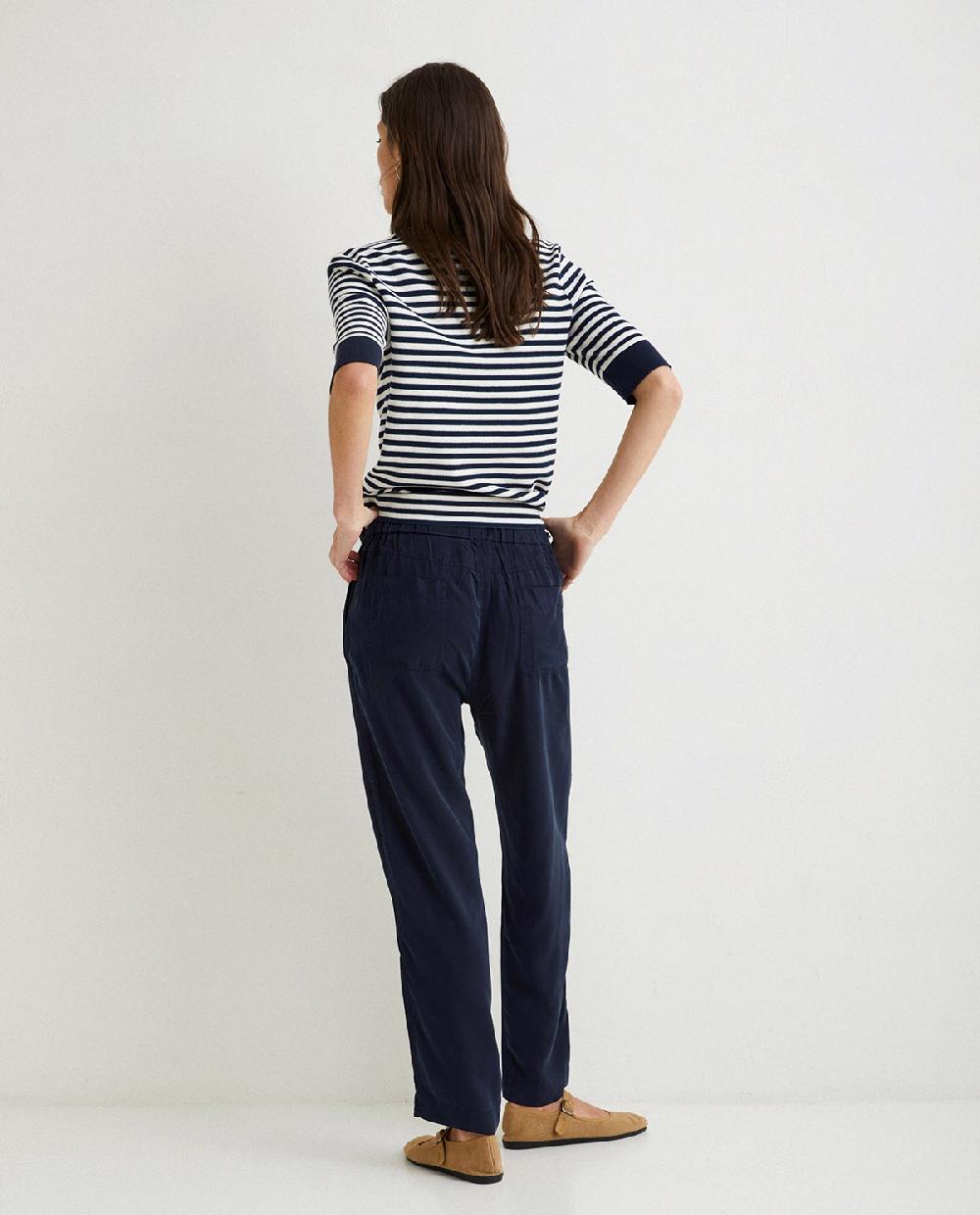 yerse Pantalón fluido tencel azul oscuro Solo queda un día