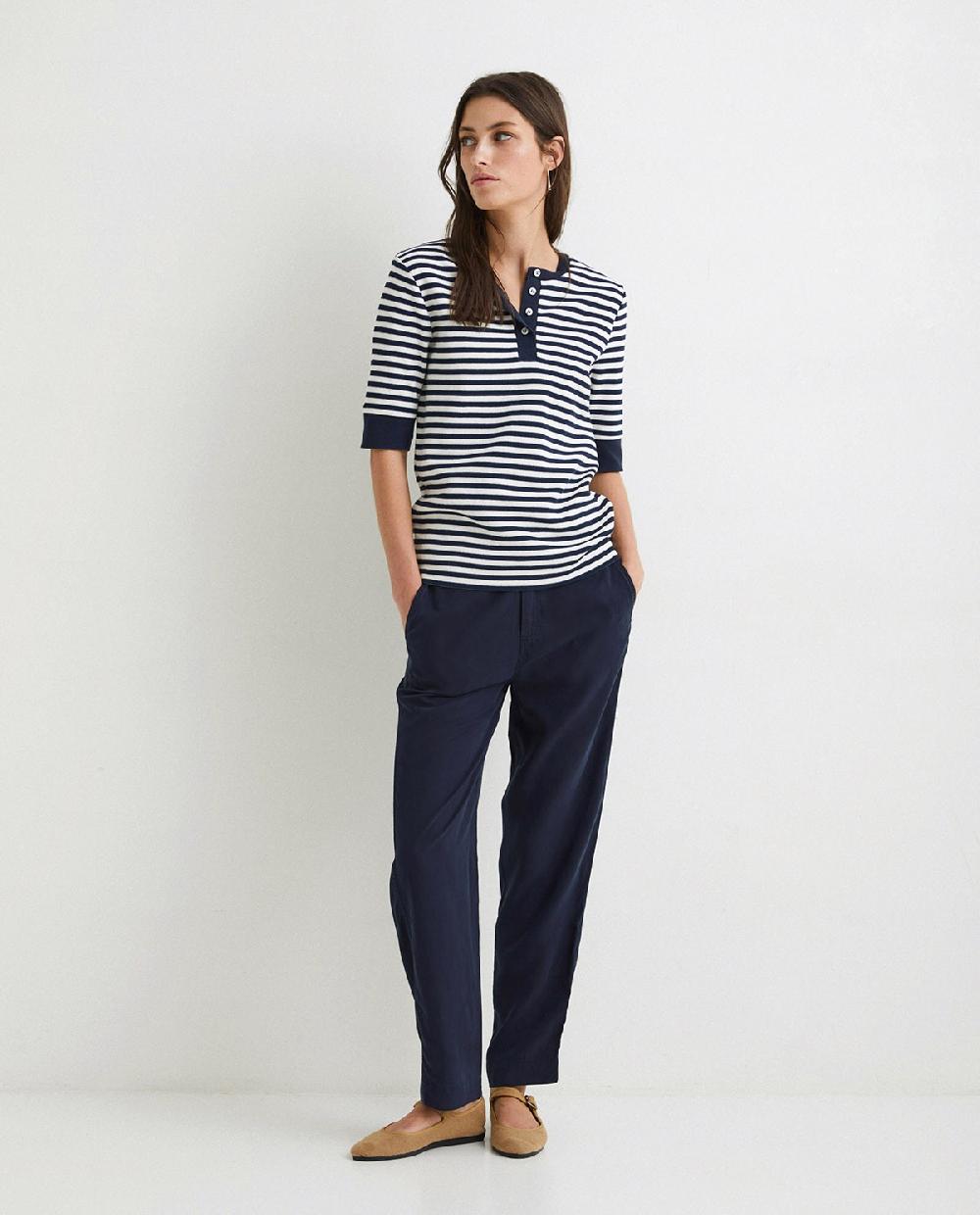 yerse Pantalón fluido tencel azul oscuro Solo queda un día