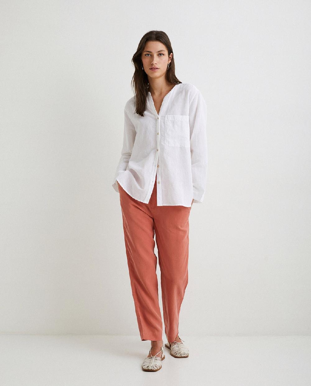 yerse Pantalón fluido tencel naranja