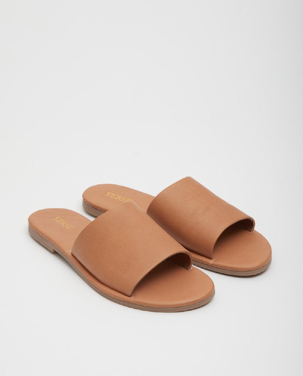 yerse Sandalia 100% piel camel Última moda