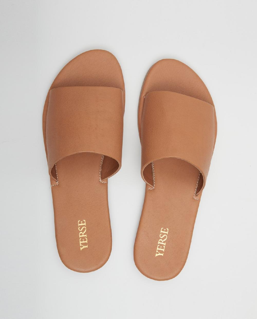 yerse Sandalia 100% piel camel Última moda