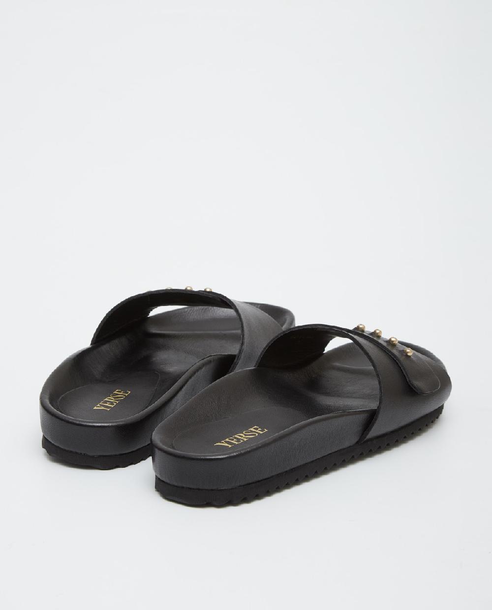 yerse Sandalia 100% piel negro Descuento por venta flash