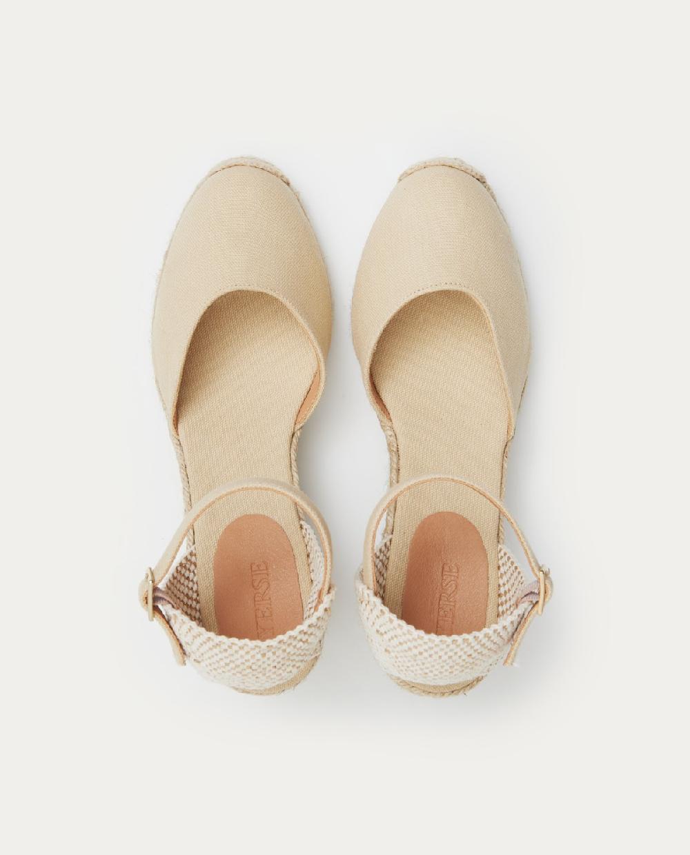 yerse Sandalia cuña de yute beige Ofertas de temporada