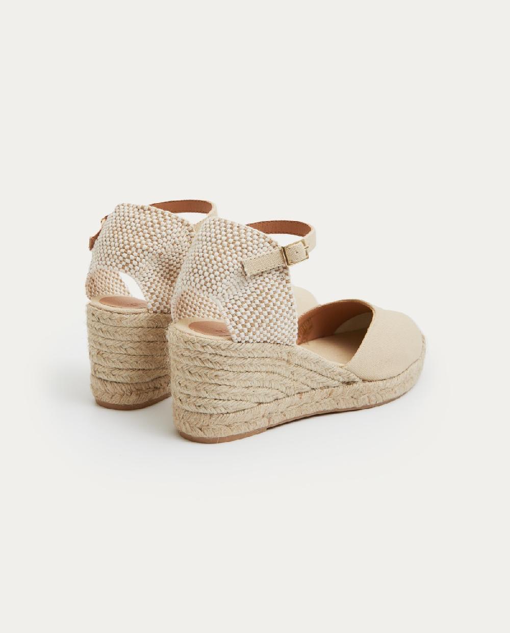 yerse Sandalia cuña de yute beige Ofertas de temporada