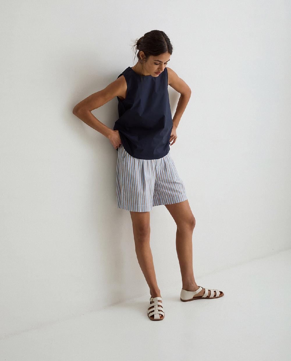 yerse Shorts algodón rayas azul Precio ultrabajo