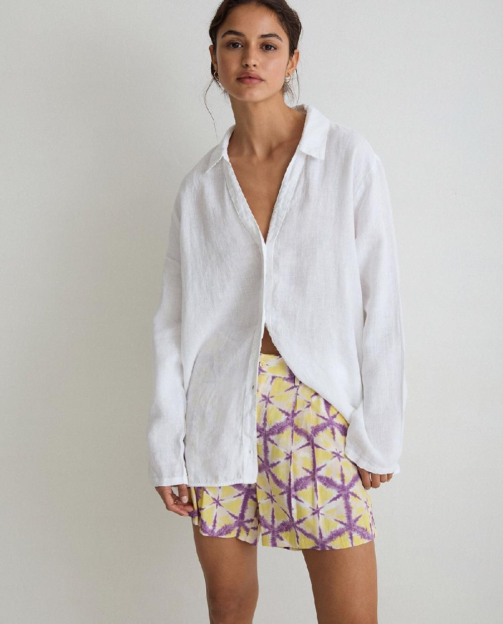 yerse Shorts fluidos tie dye amarillo 2025