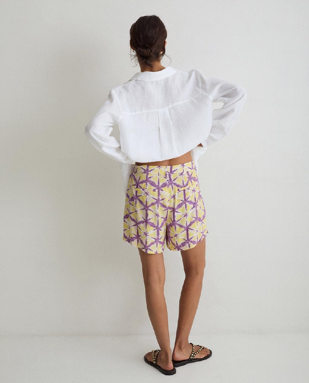 yerse Shorts fluidos tie dye amarillo 2025