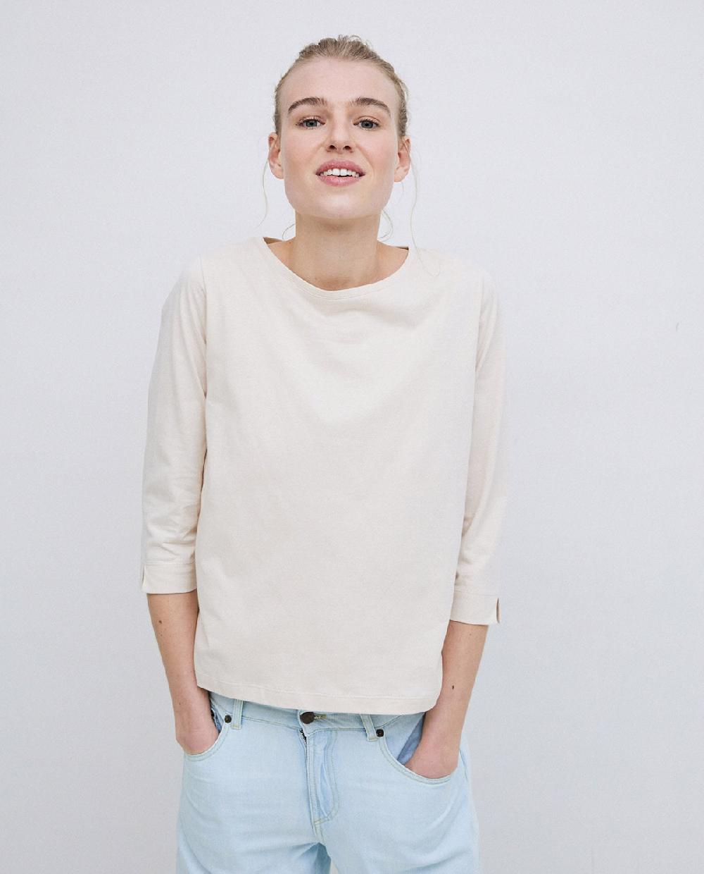 yerse Camiseta básica 3/4 beige En oferta