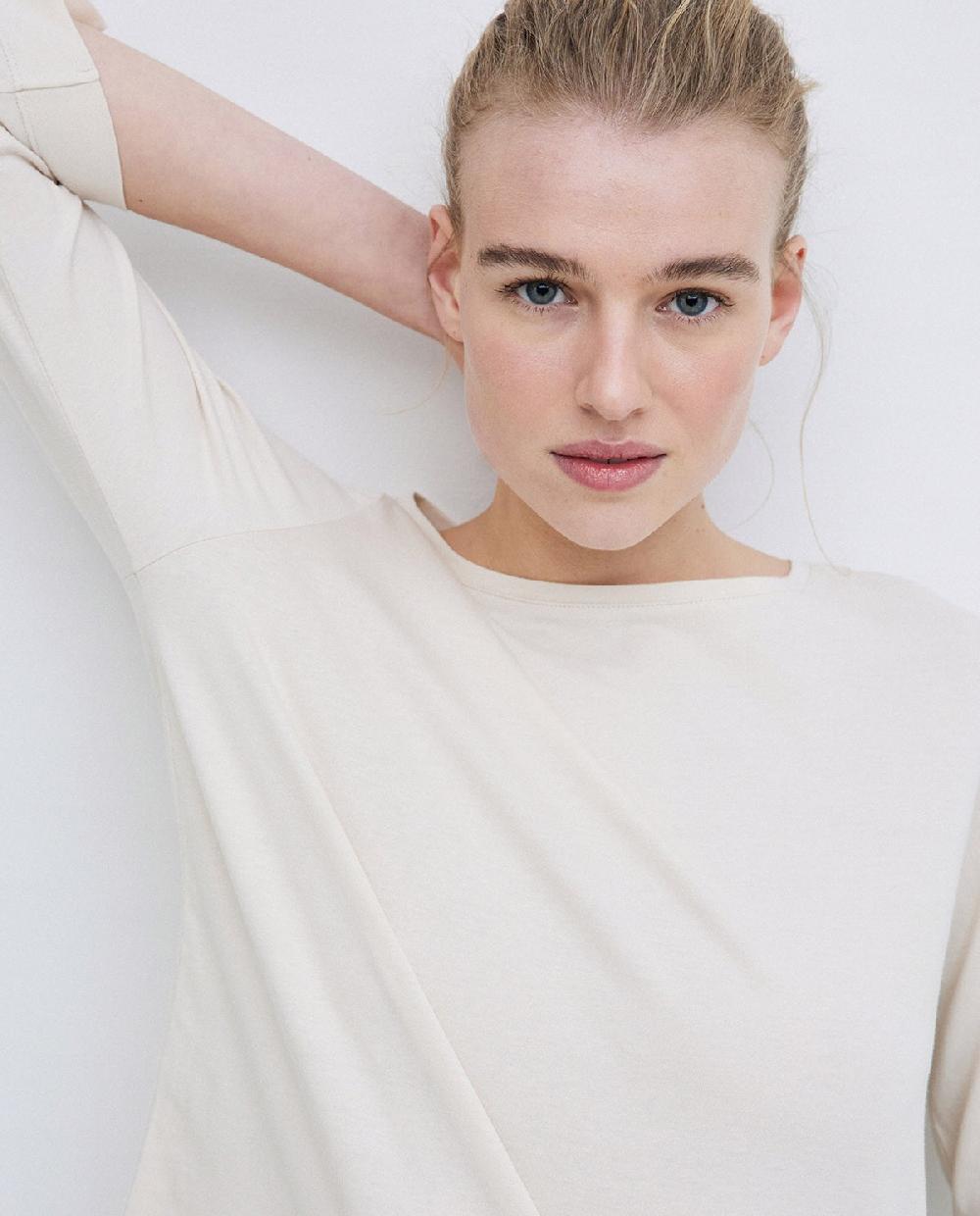 yerse Camiseta básica 3/4 beige En oferta