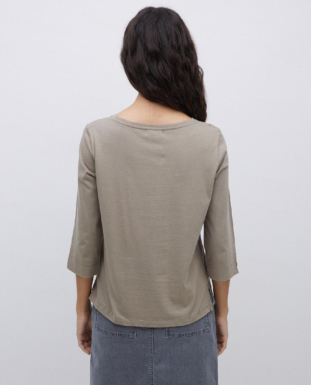 yerse Camiseta básica 3/4 caqui Rebajas baratas