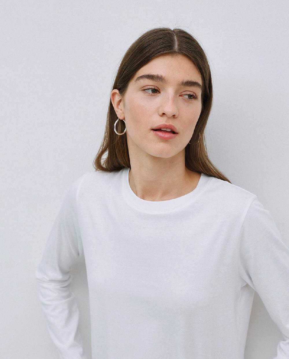 yerse Camiseta básica manga larga blanco Liquidación