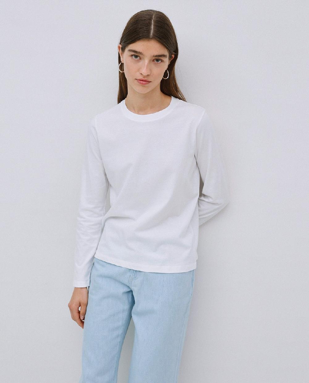 yerse Camiseta básica manga larga blanco Liquidación