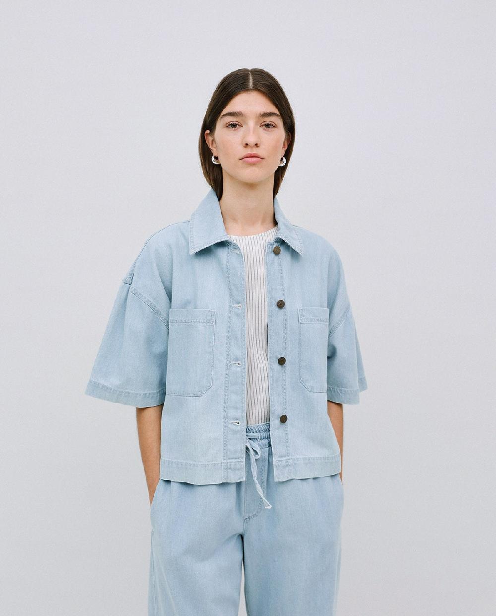 yerse Chaqueta denim tencel azul Liquidación