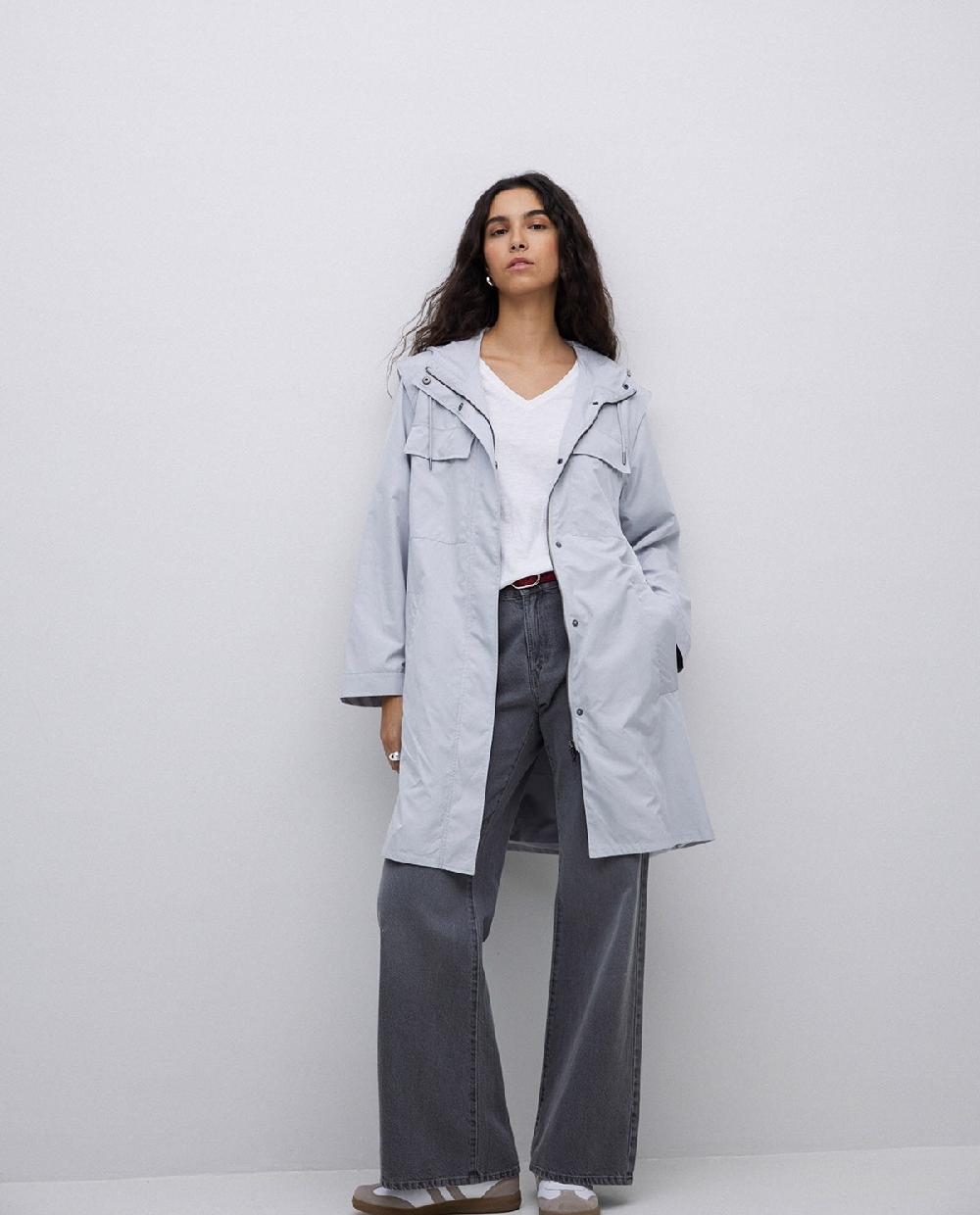 yerse Chaqueta water repellent capucha gris