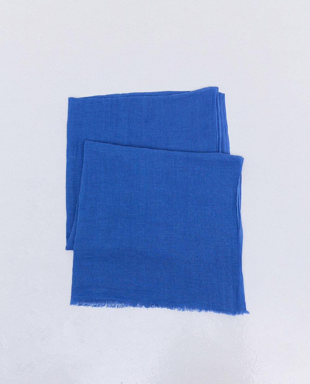 yerse Fular gasa de algodón y lino azul royal Ofertas especiales