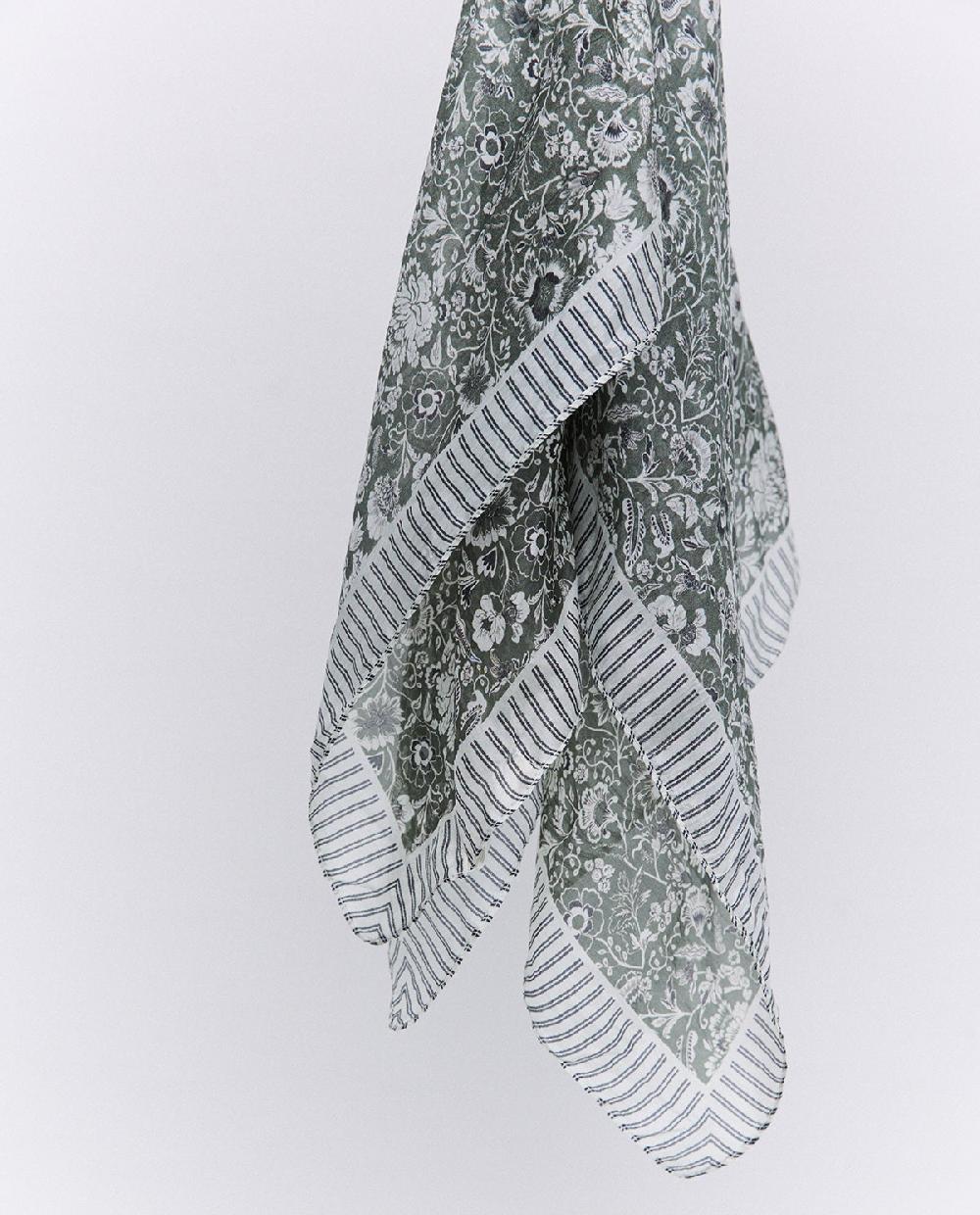 yerse Bandana 100% Seda floral caqui Outlet online