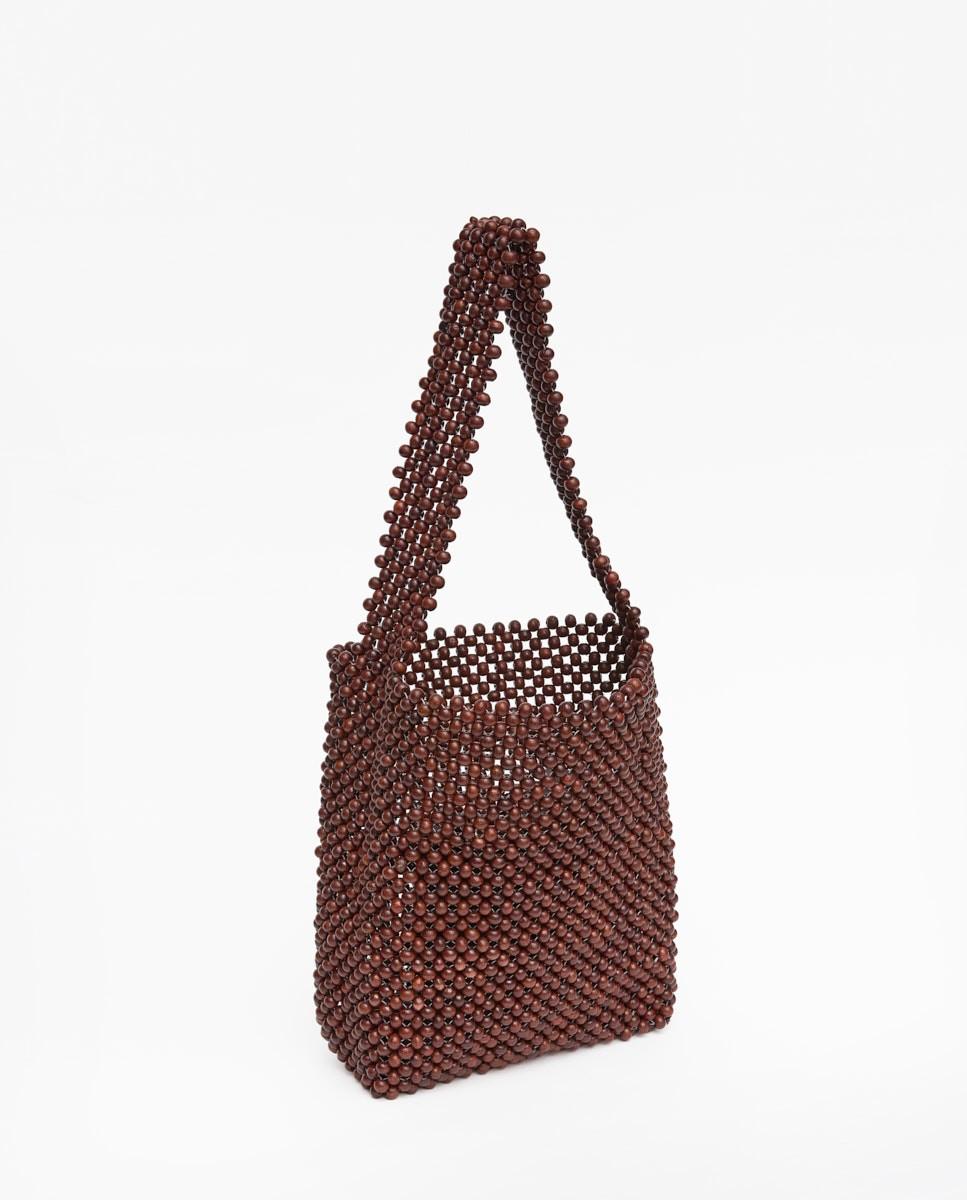 yerse Bolso abalorios madera chocolate Venta caliente