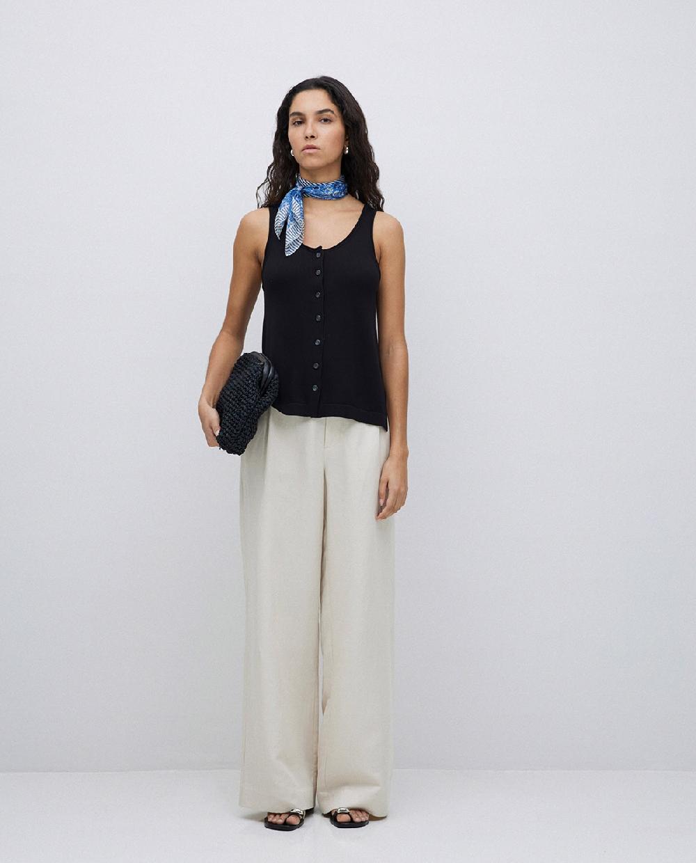 yerse Bolso handmade rafia y piel negro En oferta