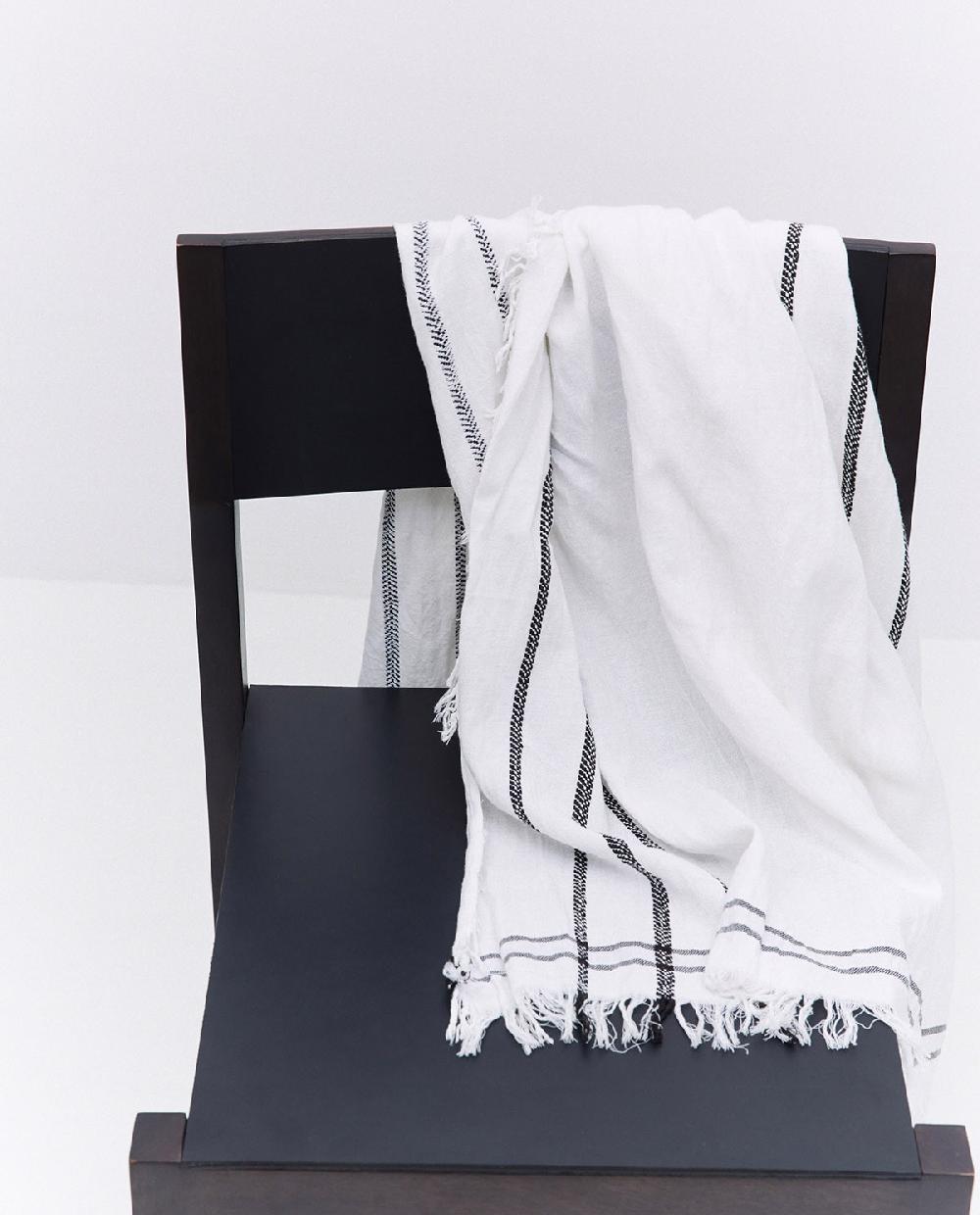 yerse Fular algodón rayas blanco Rebajas de fábrica