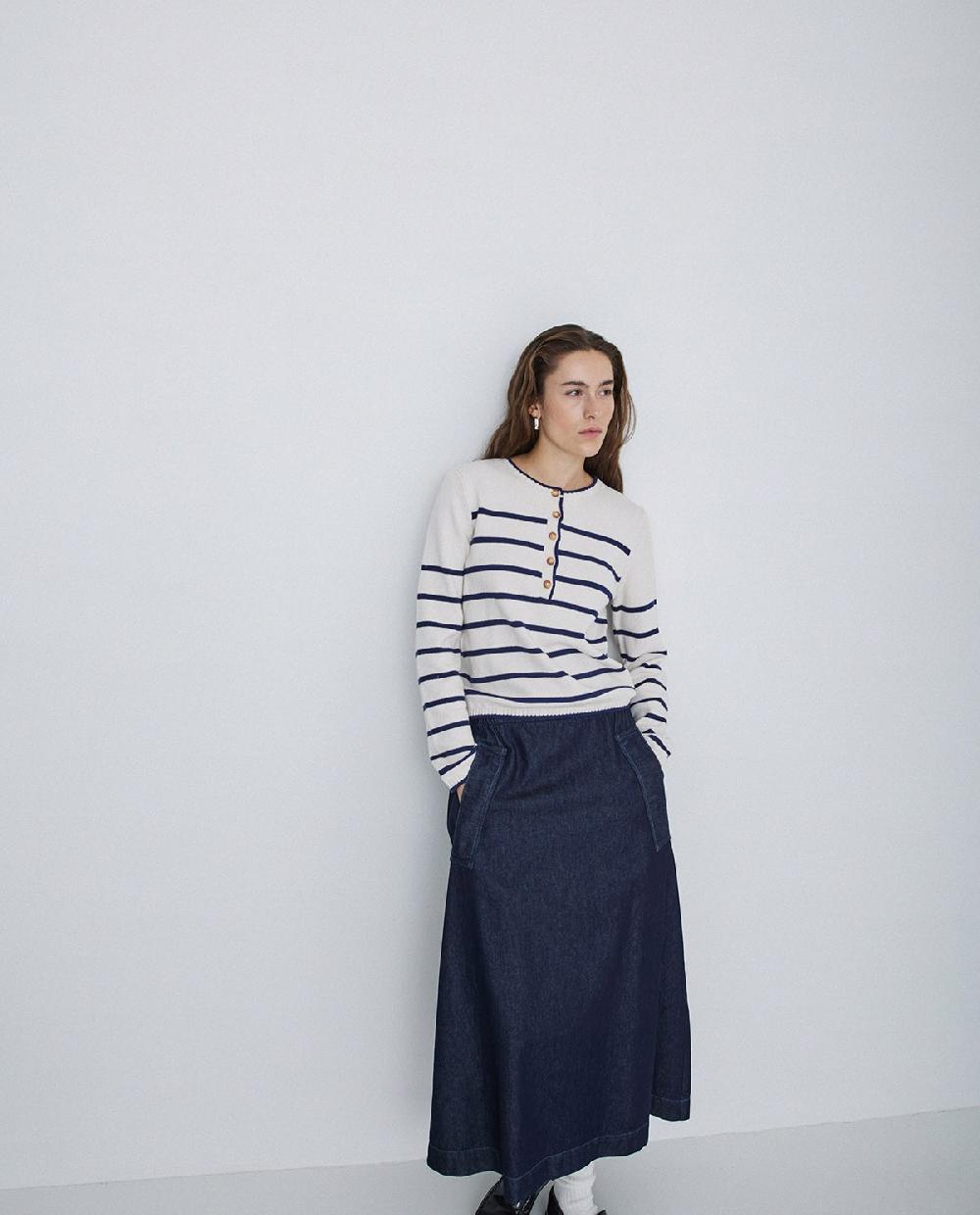 yerse Falda maxi denim azul oscuro Precio de fábrica