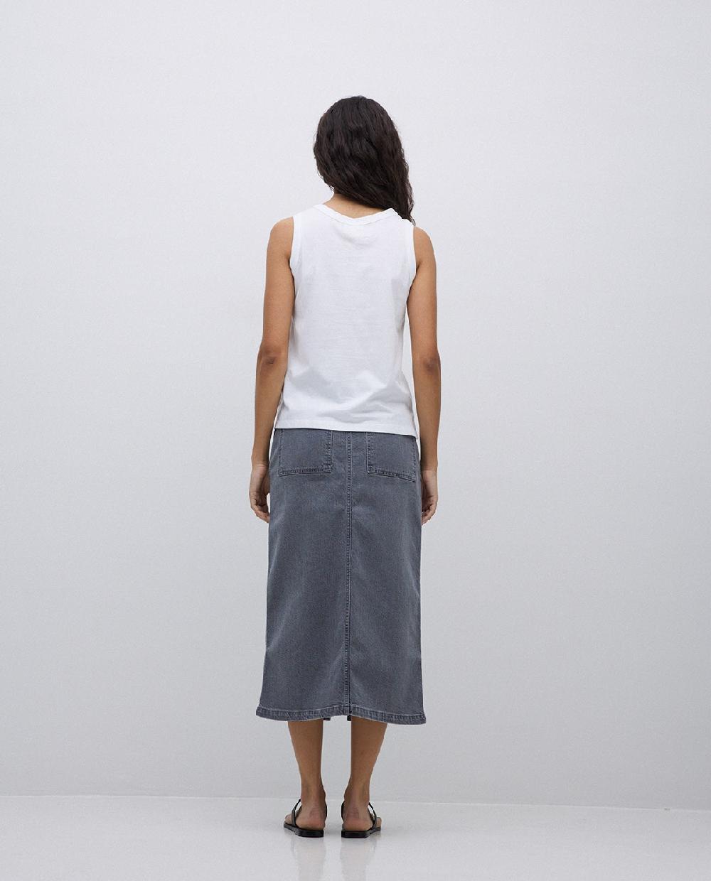 yerse Falda tejana midi gris Superdescuento