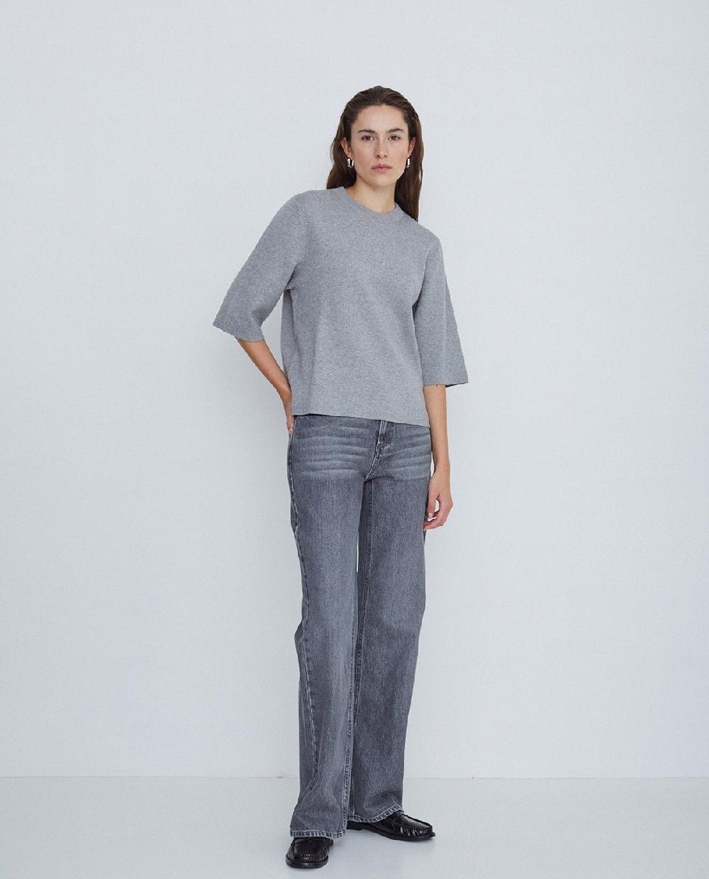 yerse Jeans algodón rectos gris Envío internacional gratuito