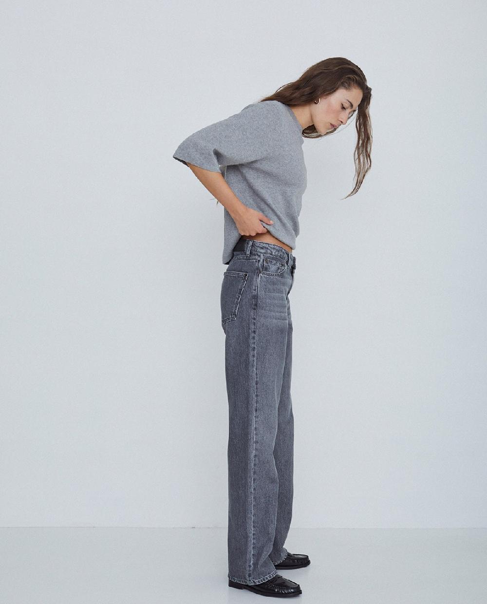 yerse Jeans algodón rectos gris Envío internacional gratuito