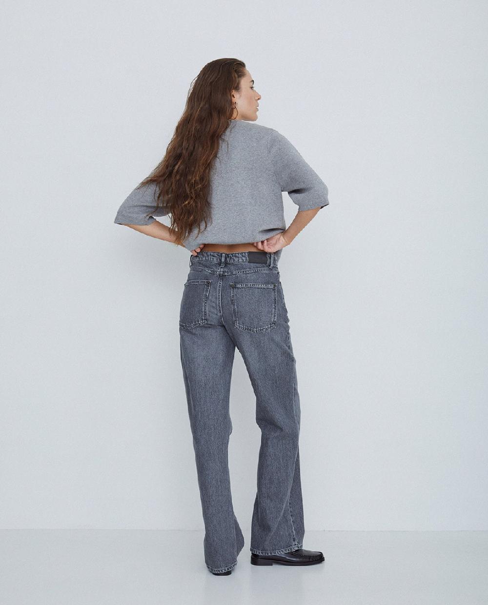 yerse Jeans algodón rectos gris Envío internacional gratuito