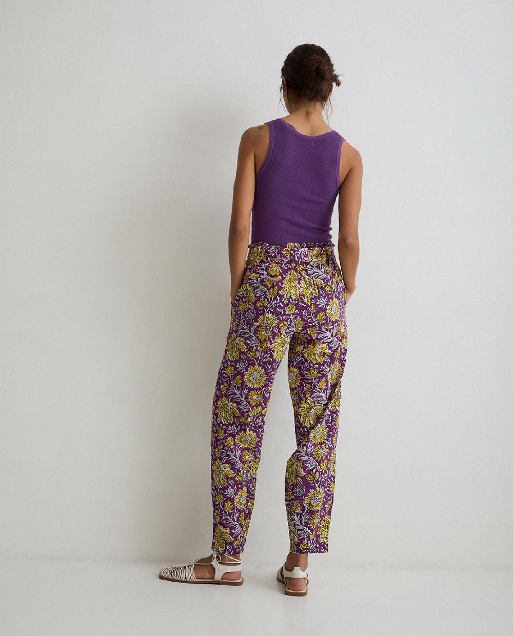 yerse Top punto escote cuadrado lila En oferta