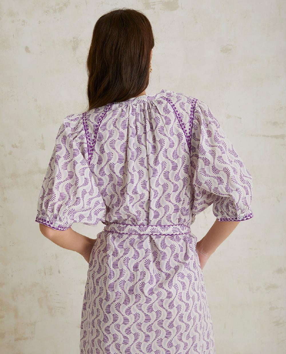 yerse Vestido algodón bordados lila Los más vendidos