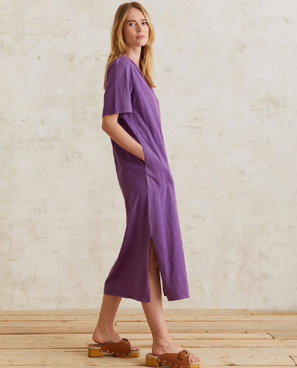 yerse Vestido algodón manga corta lila Tienda