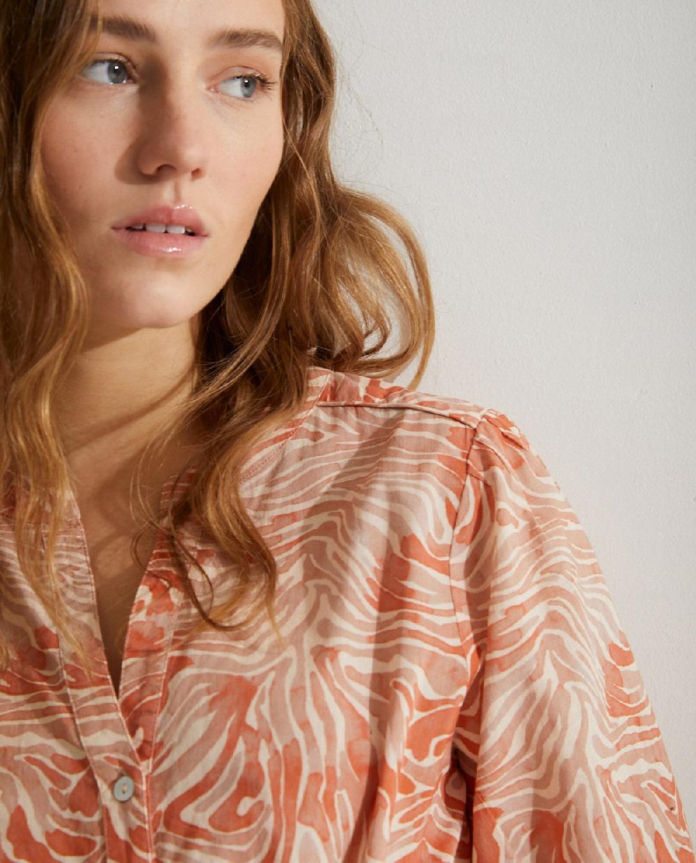 yerse Vestido algodón orgánico estampado naranja Mejor oferta