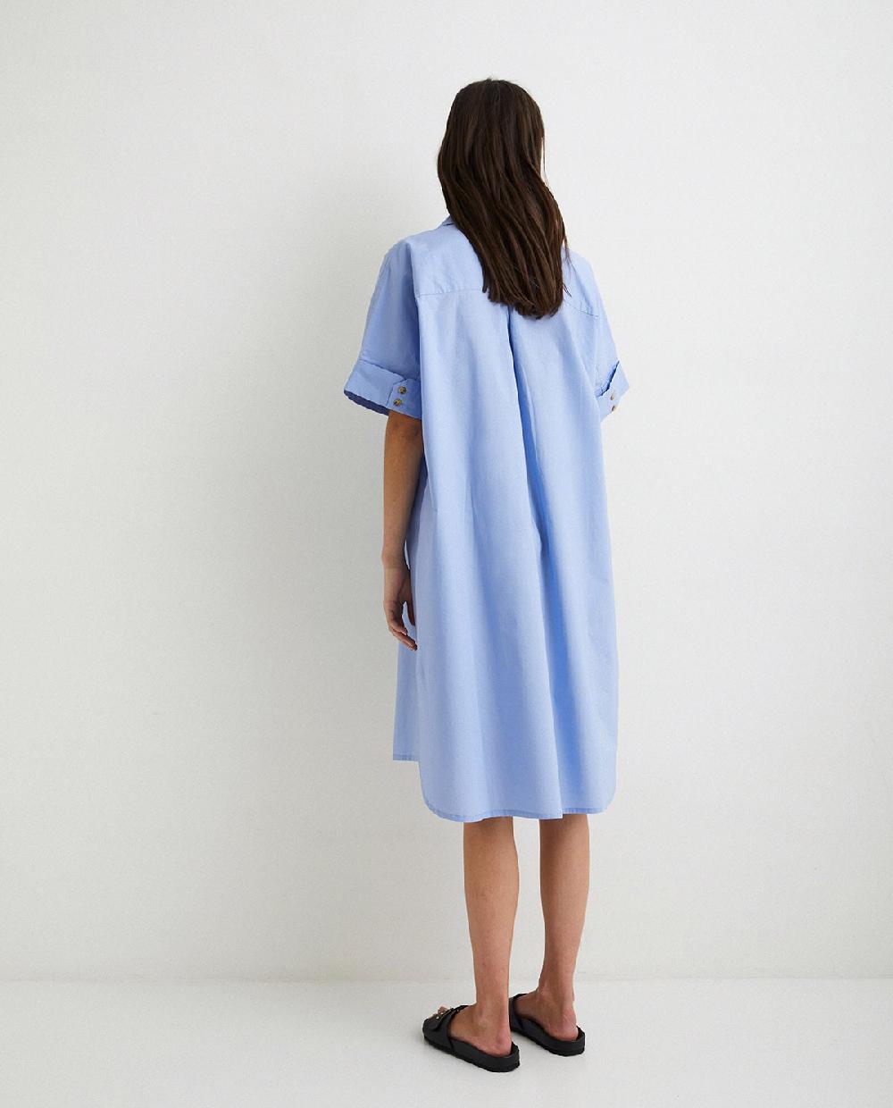 yerse Vestido camisero algodón azul Rebajas top