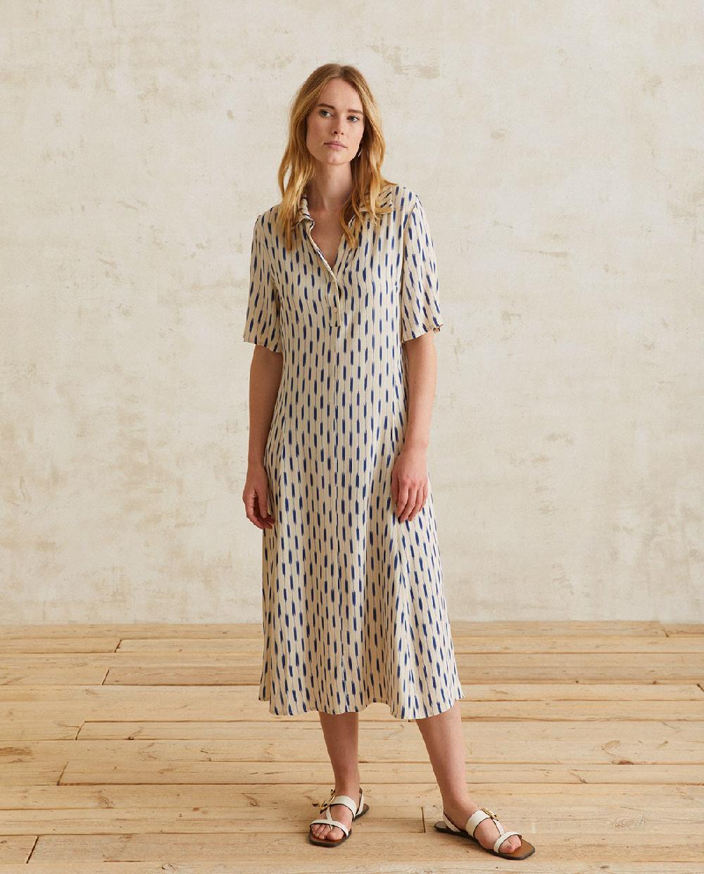 yerse Vestido camisero fluido crudo Envío gratis