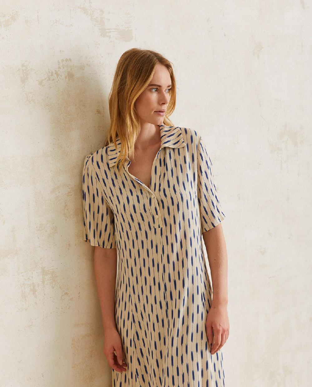 yerse Vestido camisero fluido crudo Envío gratis