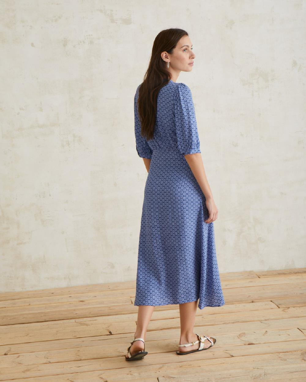 yerse Vestido fluido mangas abullonadas azul Últimos 2 días