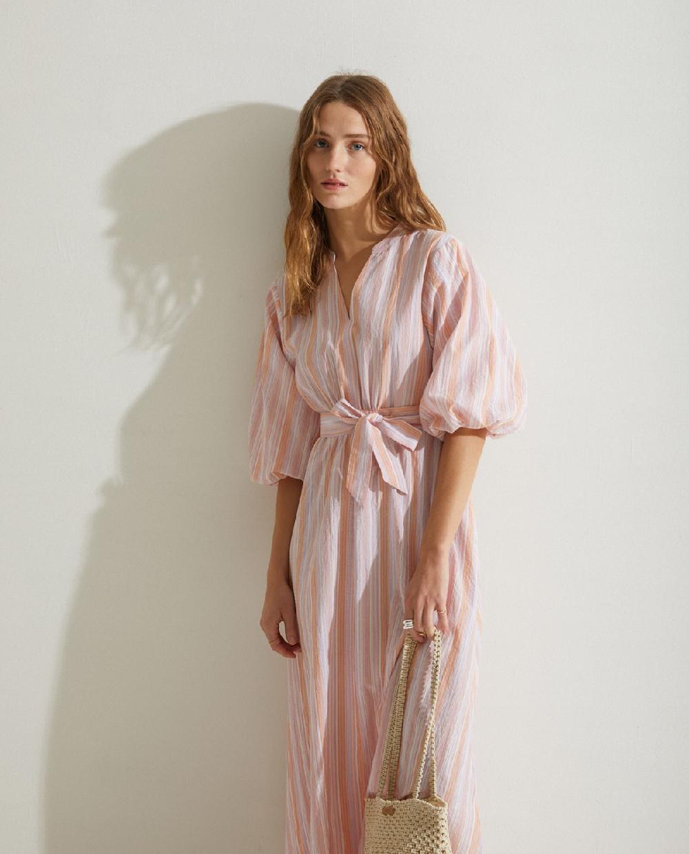 yerse Vestido mangas abullonadas rosa Solo hoy