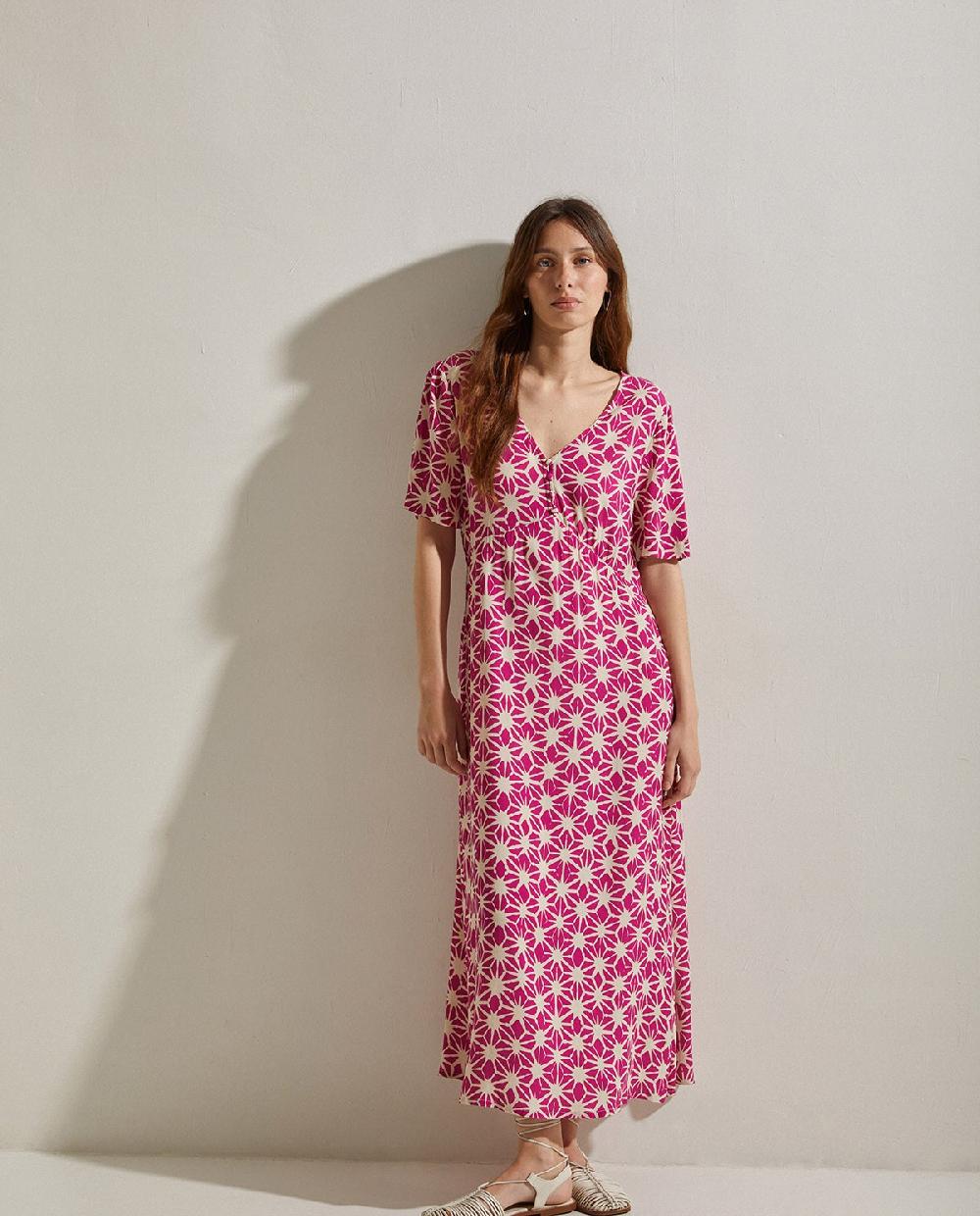 yerse Vestido midi estampado fuchsia Solo queda un día