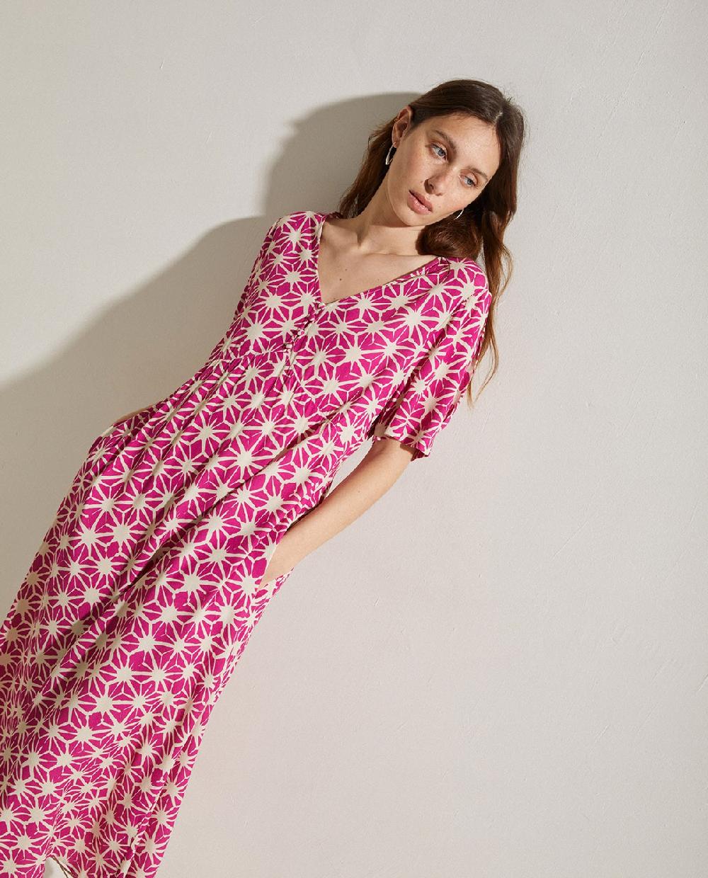 yerse Vestido midi estampado fuchsia Solo queda un día