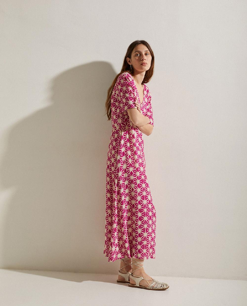 yerse Vestido midi estampado fuchsia Solo queda un día