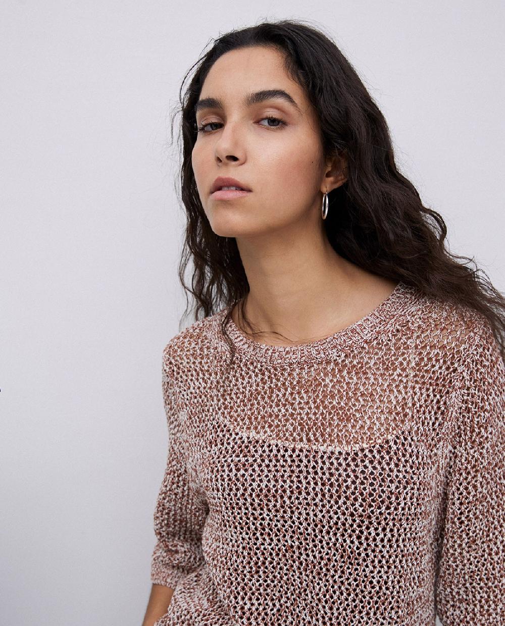 yerse Jersey calado terracota Última moda