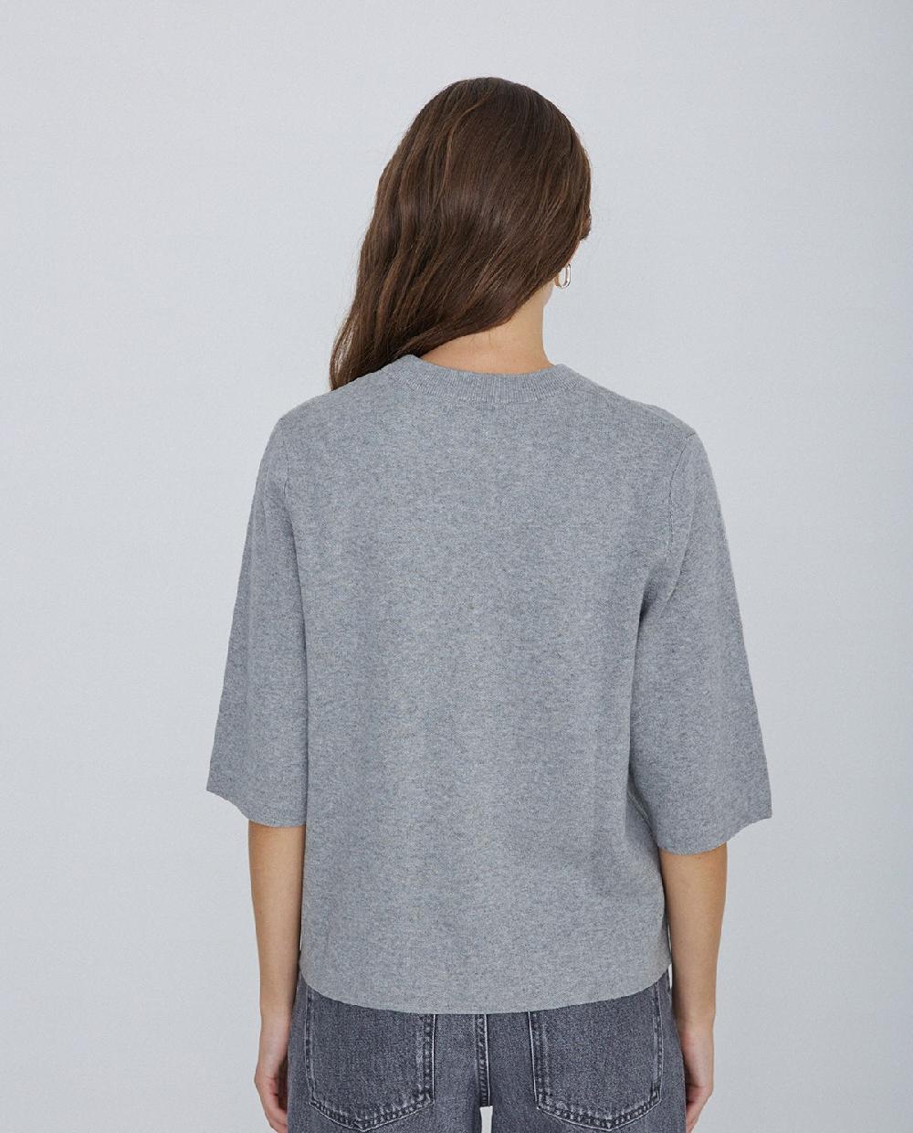 yerse Jersey con cashmere manga 3/4 gris Ofertas especiales