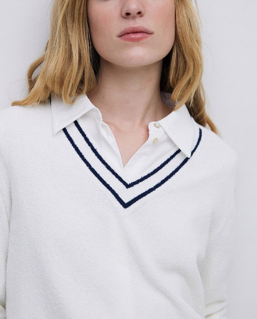 yerse Jersey cuello polo crudo Rebajas de fin de temporada