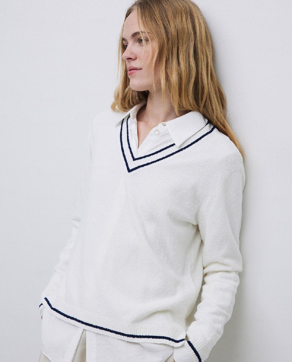 yerse Jersey cuello polo crudo Rebajas de fin de temporada