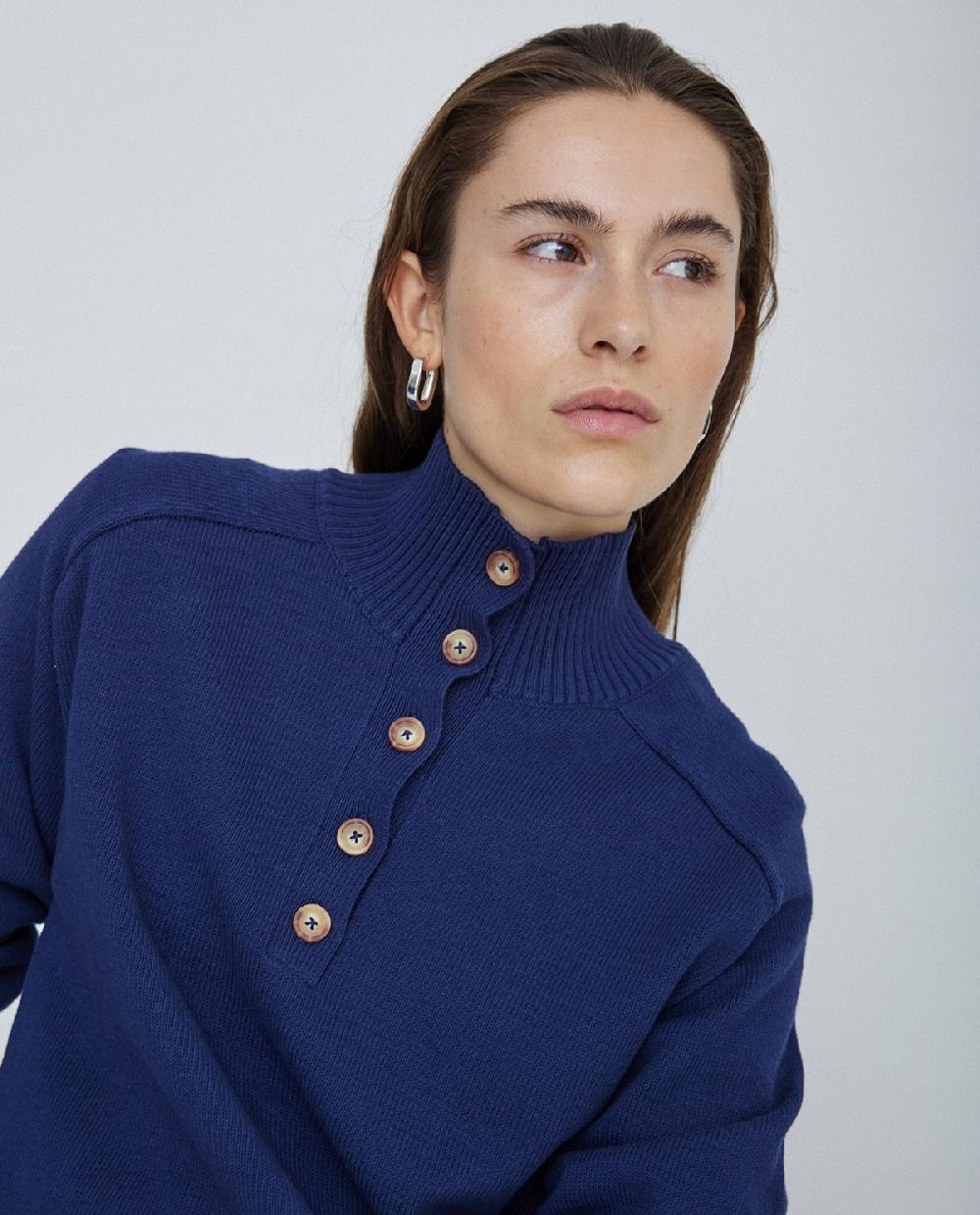 yerse Jersey de punto con botones azul oscuro Devoluciones gratuitas