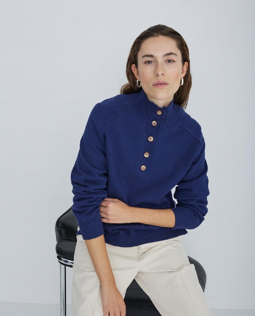 yerse Jersey de punto con botones azul oscuro Devoluciones gratuitas